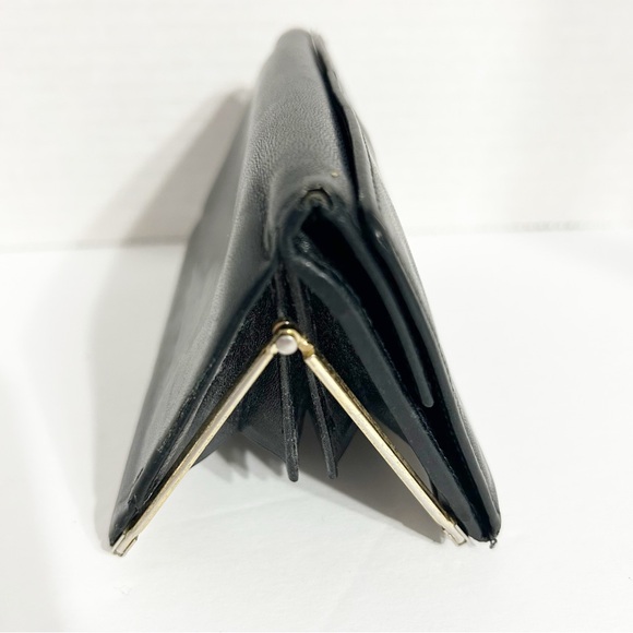 Vintage Unbranded Leather Wallet with Snap Closure and Kiss Lock Change Purse 🖤 - Picture 15 of 15